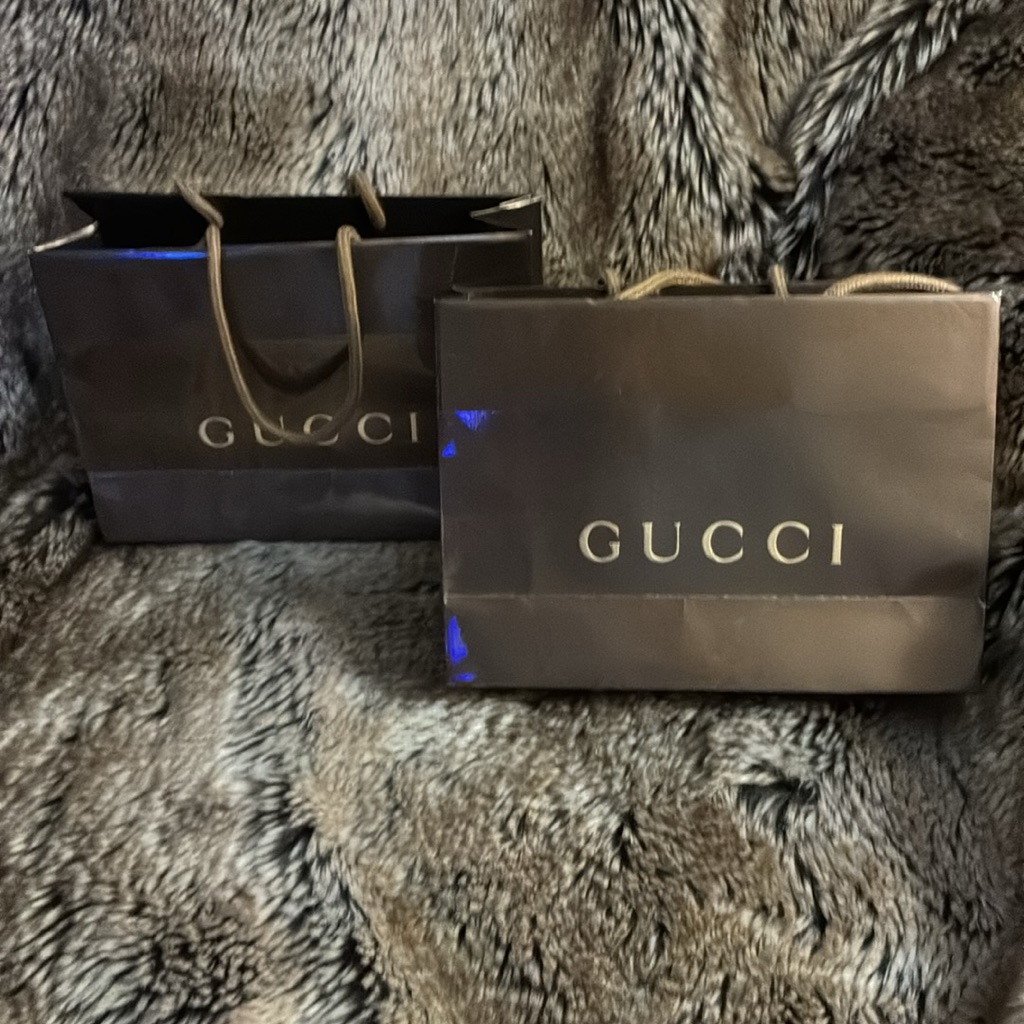 Gucci Brown Luxury Gift Bags With Gold Logo